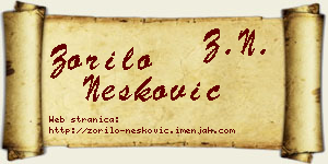 Zorilo Nešković vizit kartica